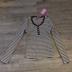 Brand new - Edikted Brown and Cream Striped long-sleeve